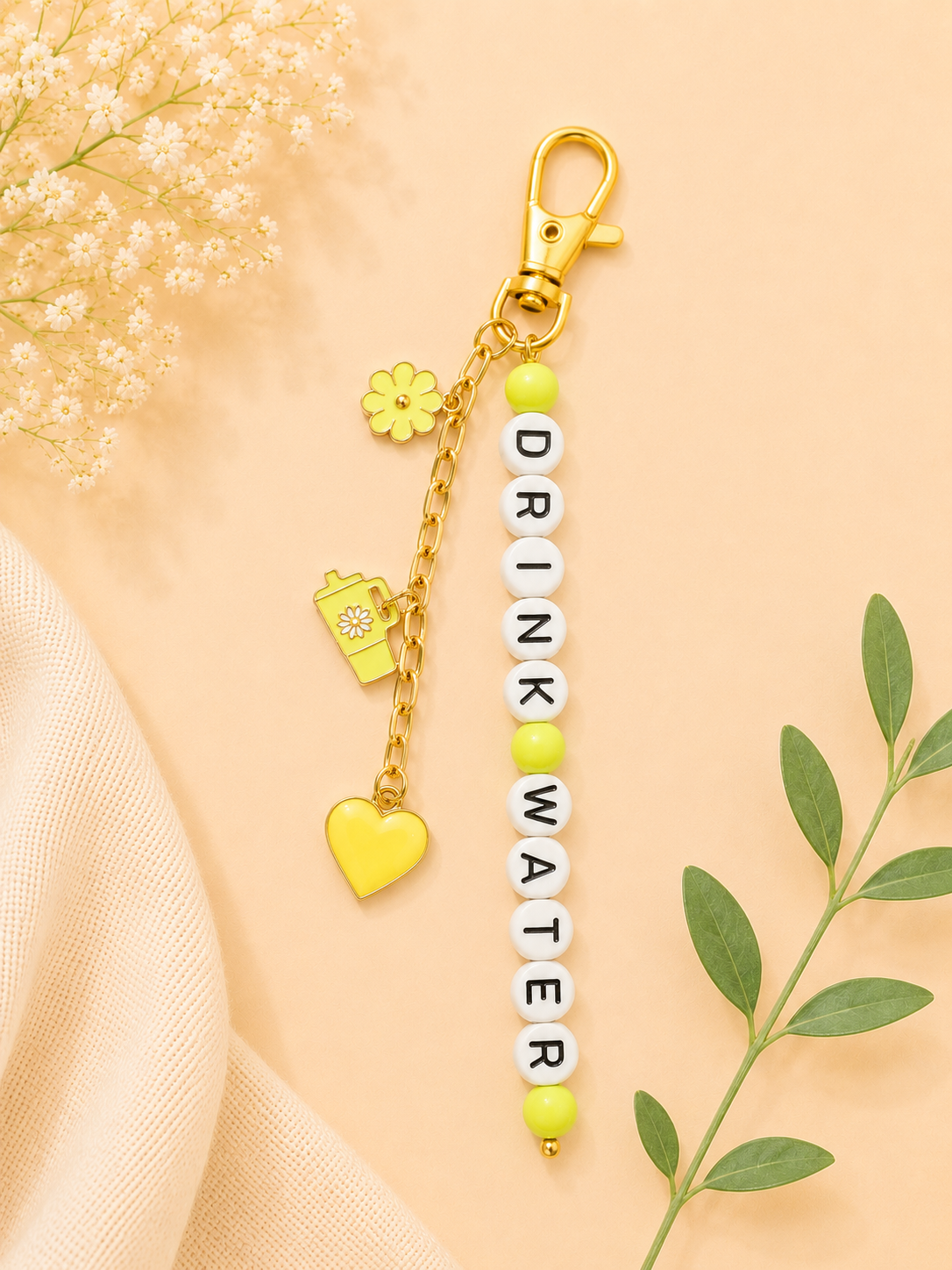 Yellow Drink Water Keychain
