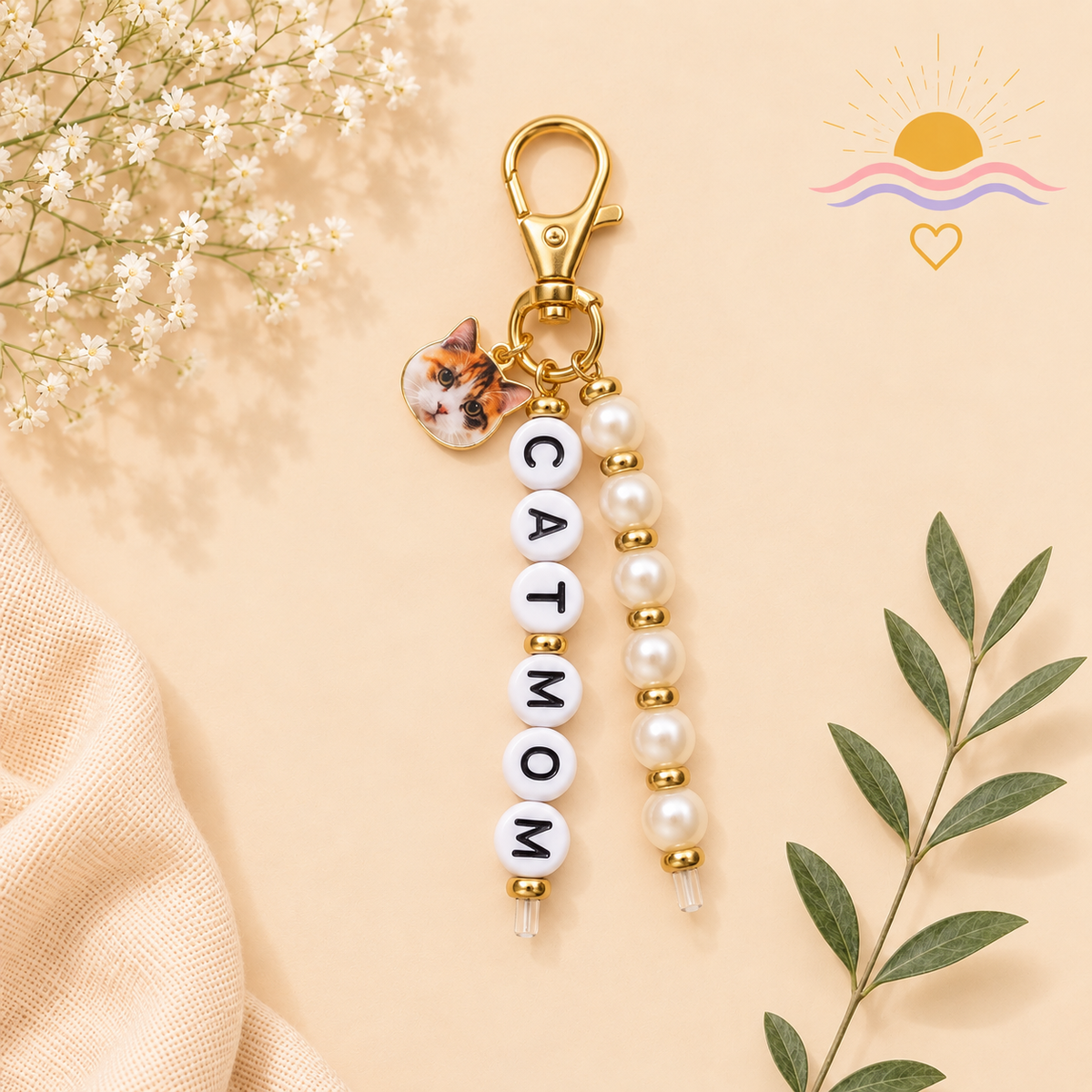 Cat Mom Keychain